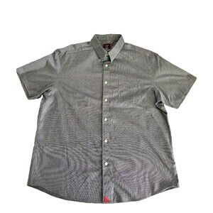 UNTUCKit Short Sleeve Button Up Gray Shirt Spread Collar Cotton Men’s Size XL